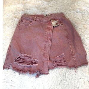 We the Free New with Tags rose denim mini skirt size 26 Free People